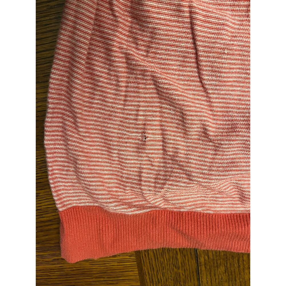 GAP Vintage Striped Knit Sweater Top Red White 3/4 Sleeve V-Neck Casual Size L - Picture 12 of 12